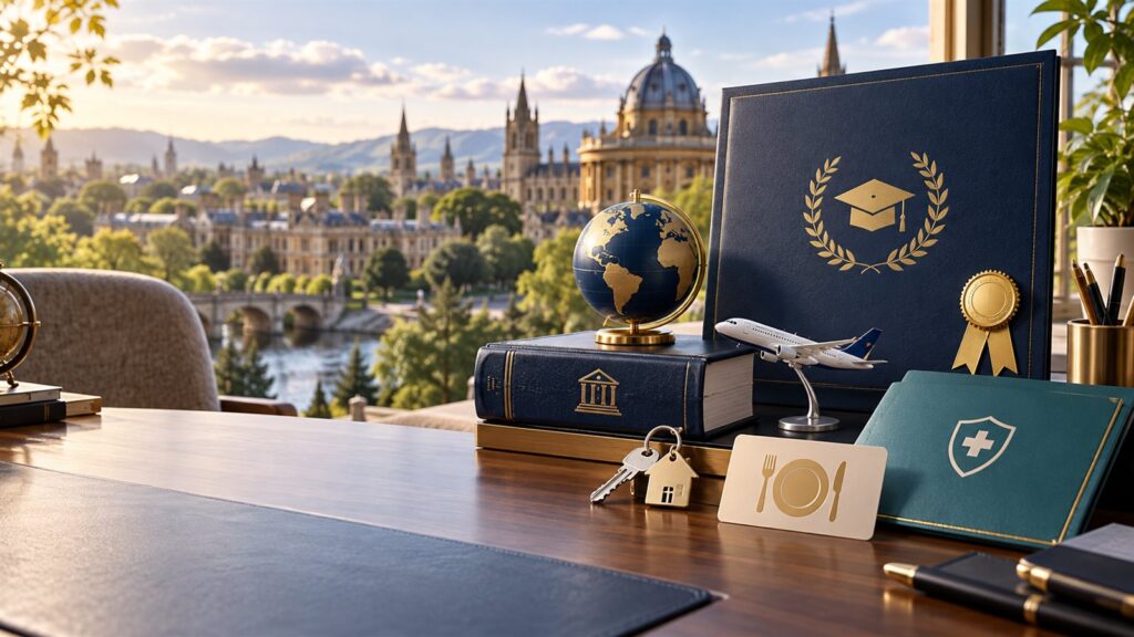 Study abroad scholarship package covering tuition, housing, travel, meals and insurance