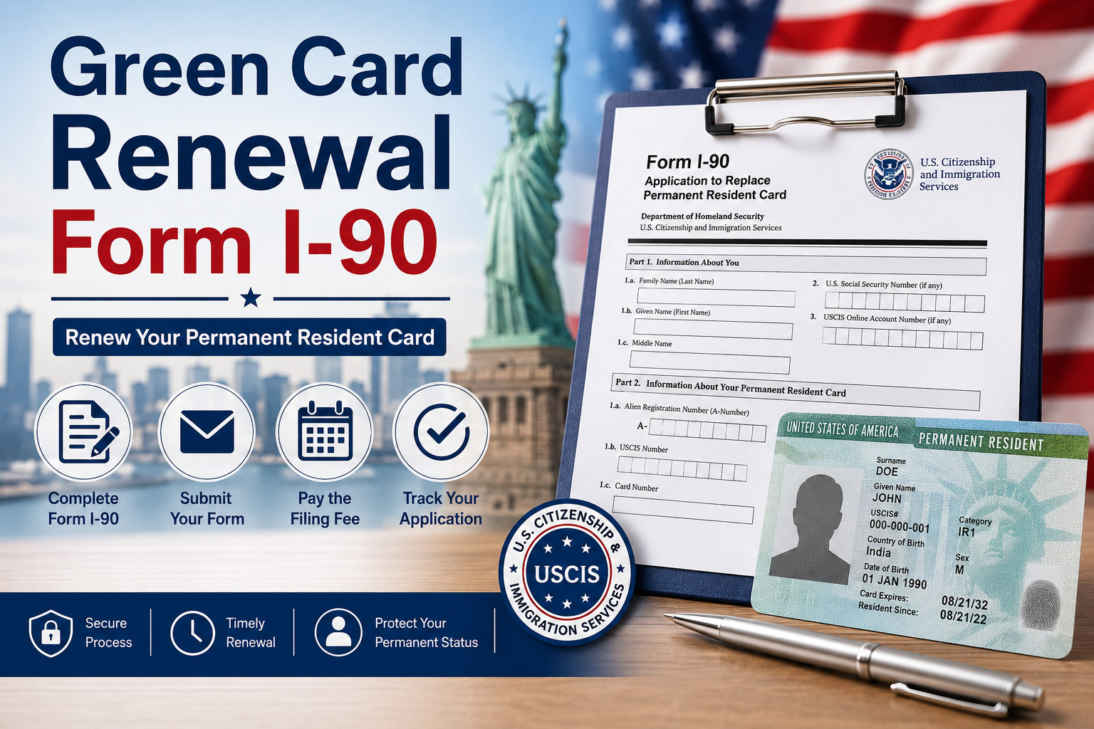 Green Card Renewal Form I-90